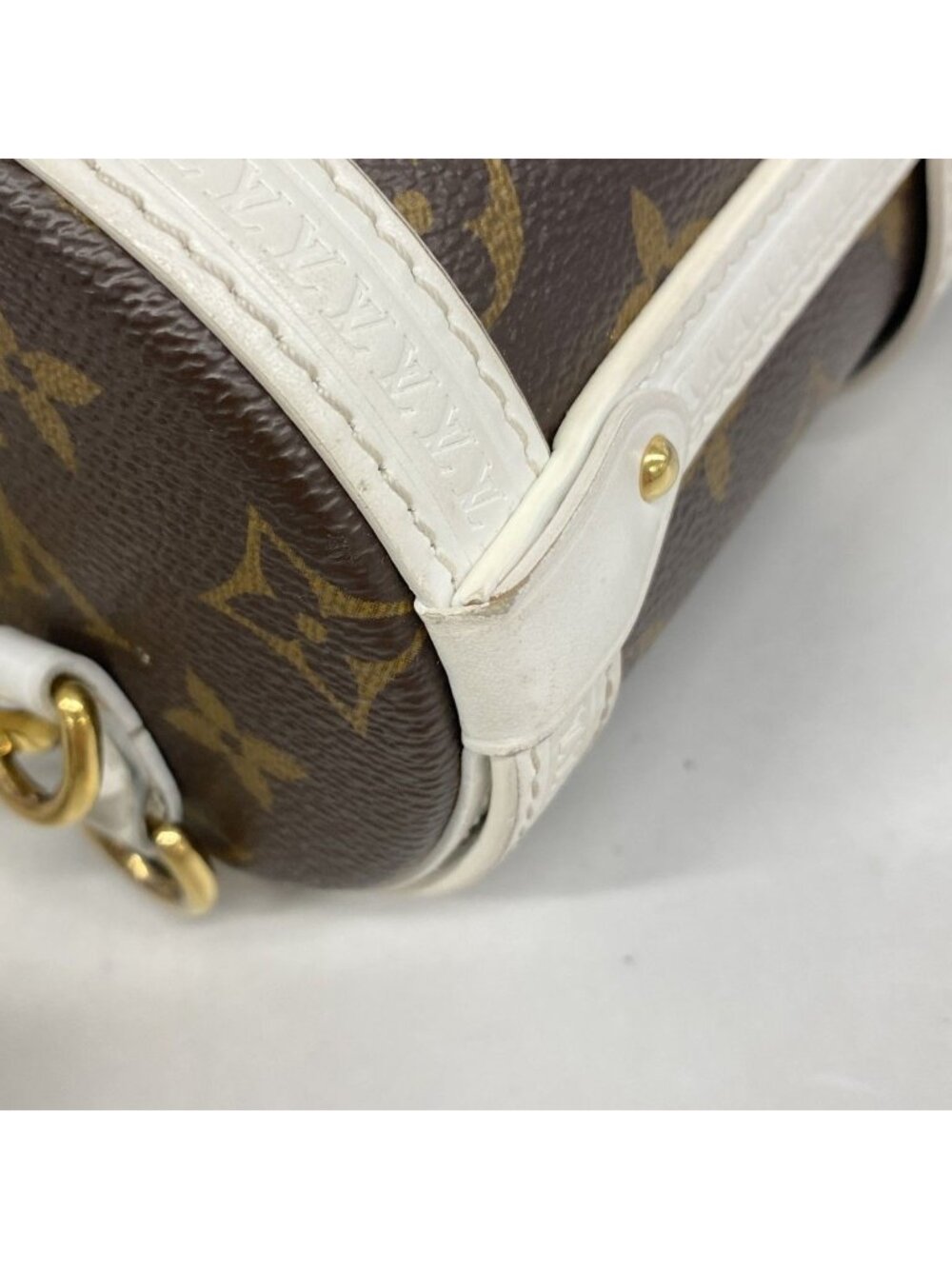 Louis Vuitton Shoulder Bag Monogram LV Match Papillon Trunk White Brown - Picture 7 of 10